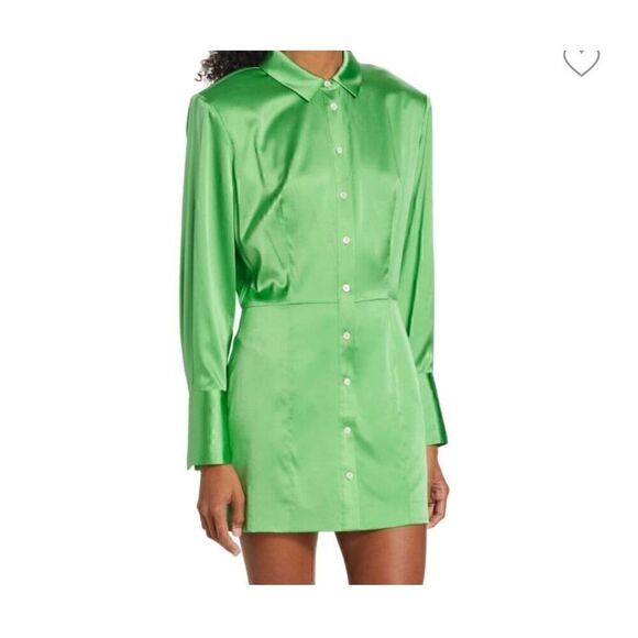 NWT Frame Strong Shoulder Silk Blend Mini Dress - Picture 4 of 10